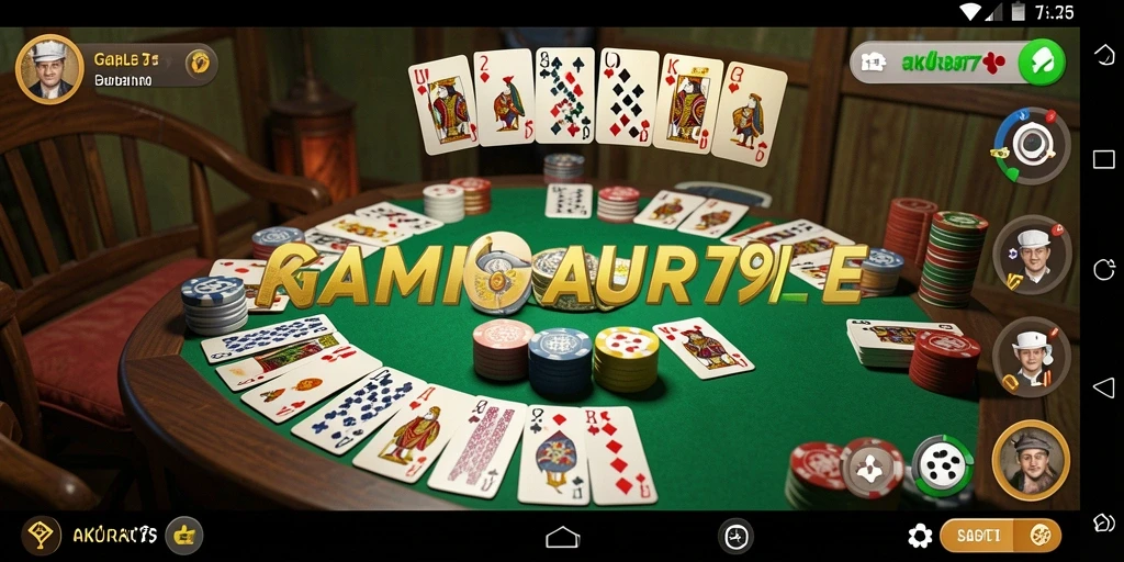 Screenshot gameplay AKURAT79 yang menggambarkan serunya bermain Gaple.