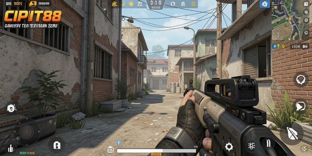 Gameplay mendebarkan dalam pertempuran FPS di CIPIT88.