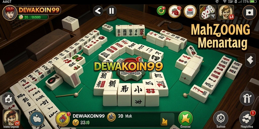 Tampilan permainan Mahjong yang menawan di DEWAKOIN99.