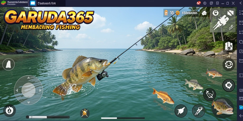 Screenshot dari gameplay GARUDA365 yang menampilkan aksi memancing yang menarik.