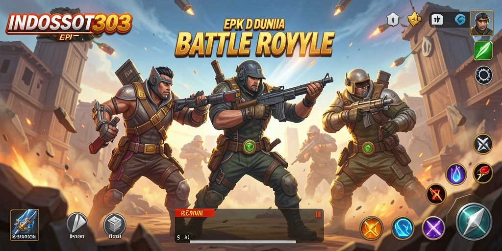 Tangkapan layar aksi mendebarkan dalam permainan Battle Royale.
