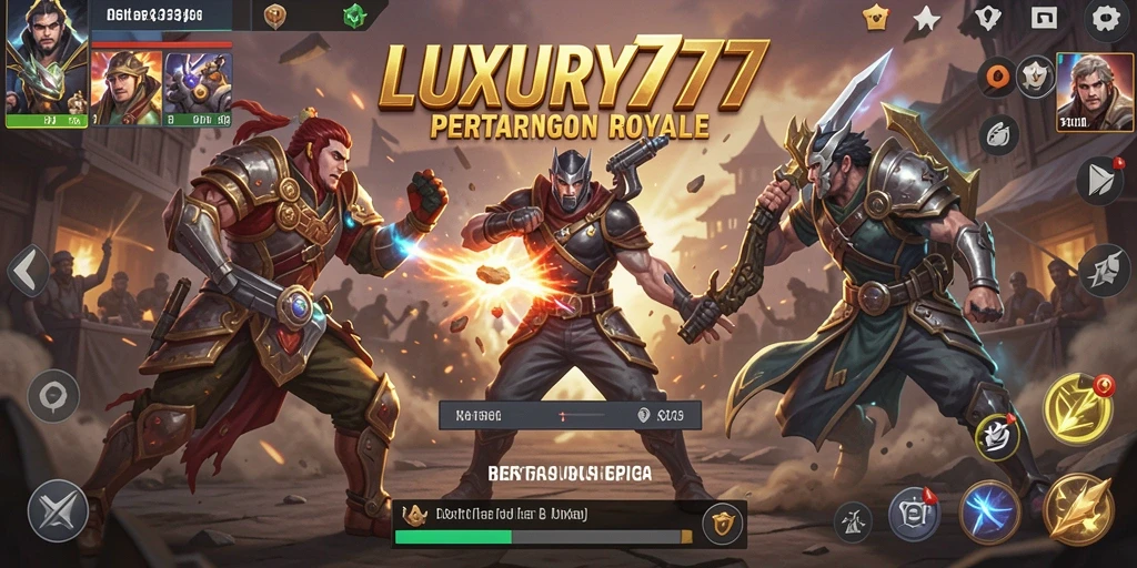 Tangkapan layar LUXURY777 menampilkan aksi memukau dalam pertarungan Battle Royale.