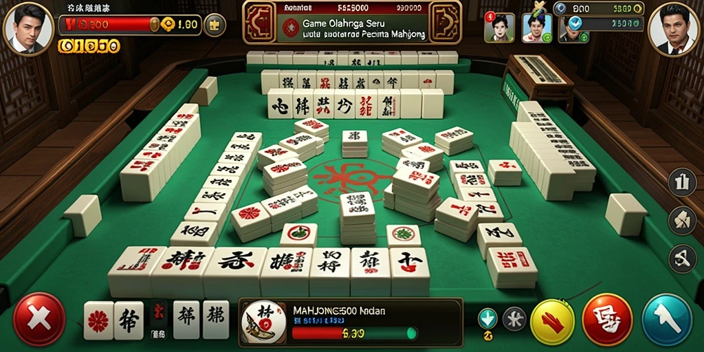 Tampilan gameplay menarik dari MAHJONG500 yang menggabungkan Mahjong dan olahraga.