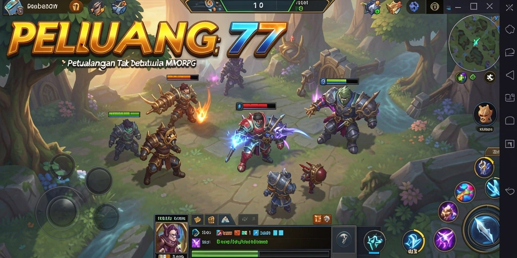 Gameplay seru di PELUANG77 dengan petualangan pahlawan MMORPG.