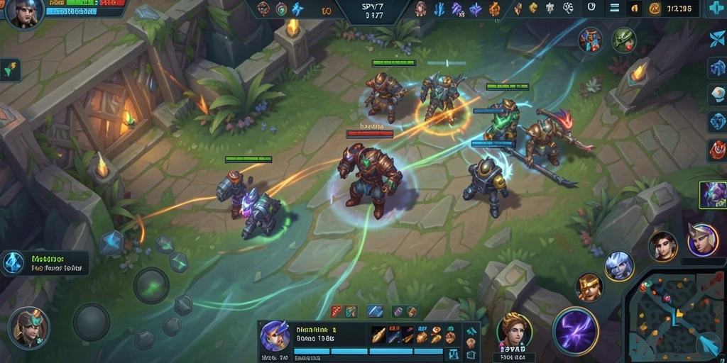 Tampilan gameplay menarik dari SPY77 saat pertarungan MOBA berlangsung.