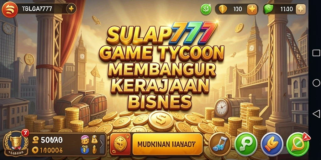 Tangkapan layar gameplay SULAP777 yang menampilkan manajemen bisnis Tycoon.