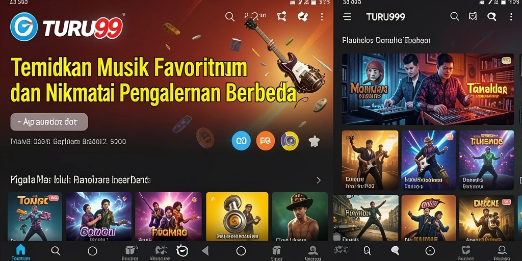 Screenshot utama TURU99 menampilkan gameplay musik yang seru dan interaktif.