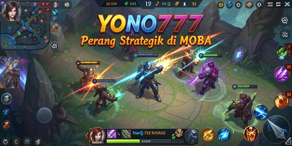 Gameplay seru di YONO777 dengan pertempuran MOBA yang dinamis.