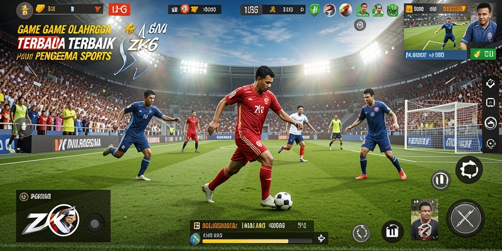 Screenshot menampilkan aksi seru dalam game olahraga ZK6.